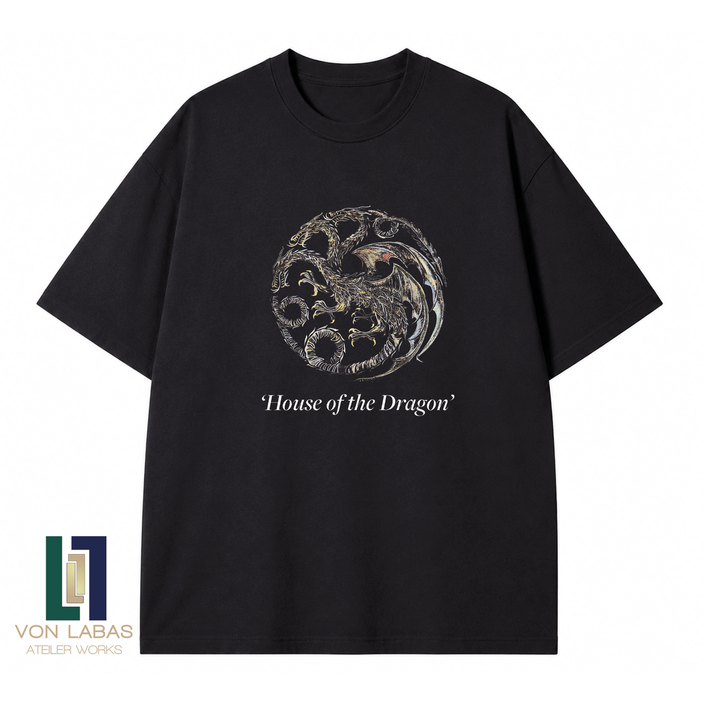 House Of The Dragon Sigil Baskılı Oversize T-Shirt