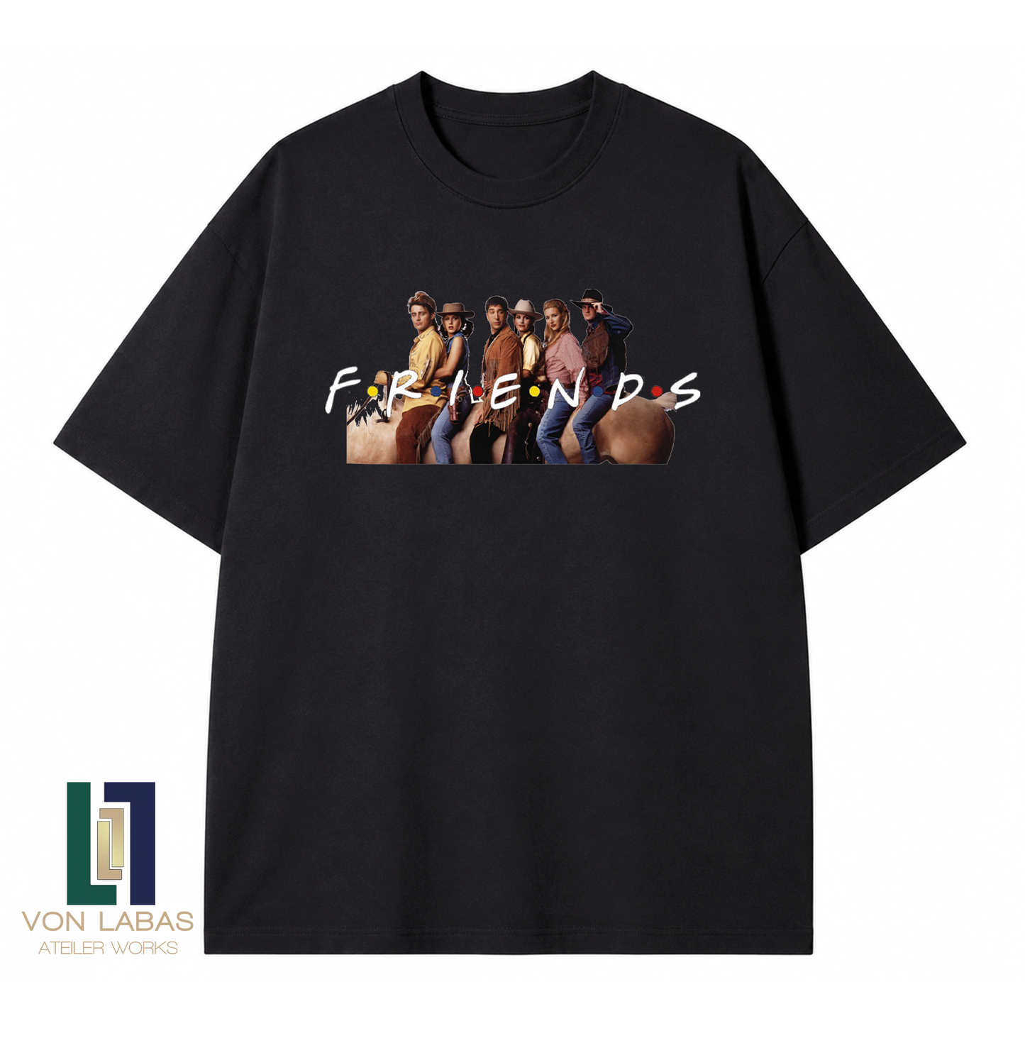 Friends Kovboy Baskılı Oversize T-Shirt
