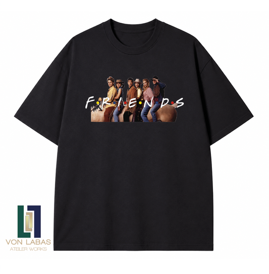 Friends Kovboy Baskılı Oversize T-Shirt