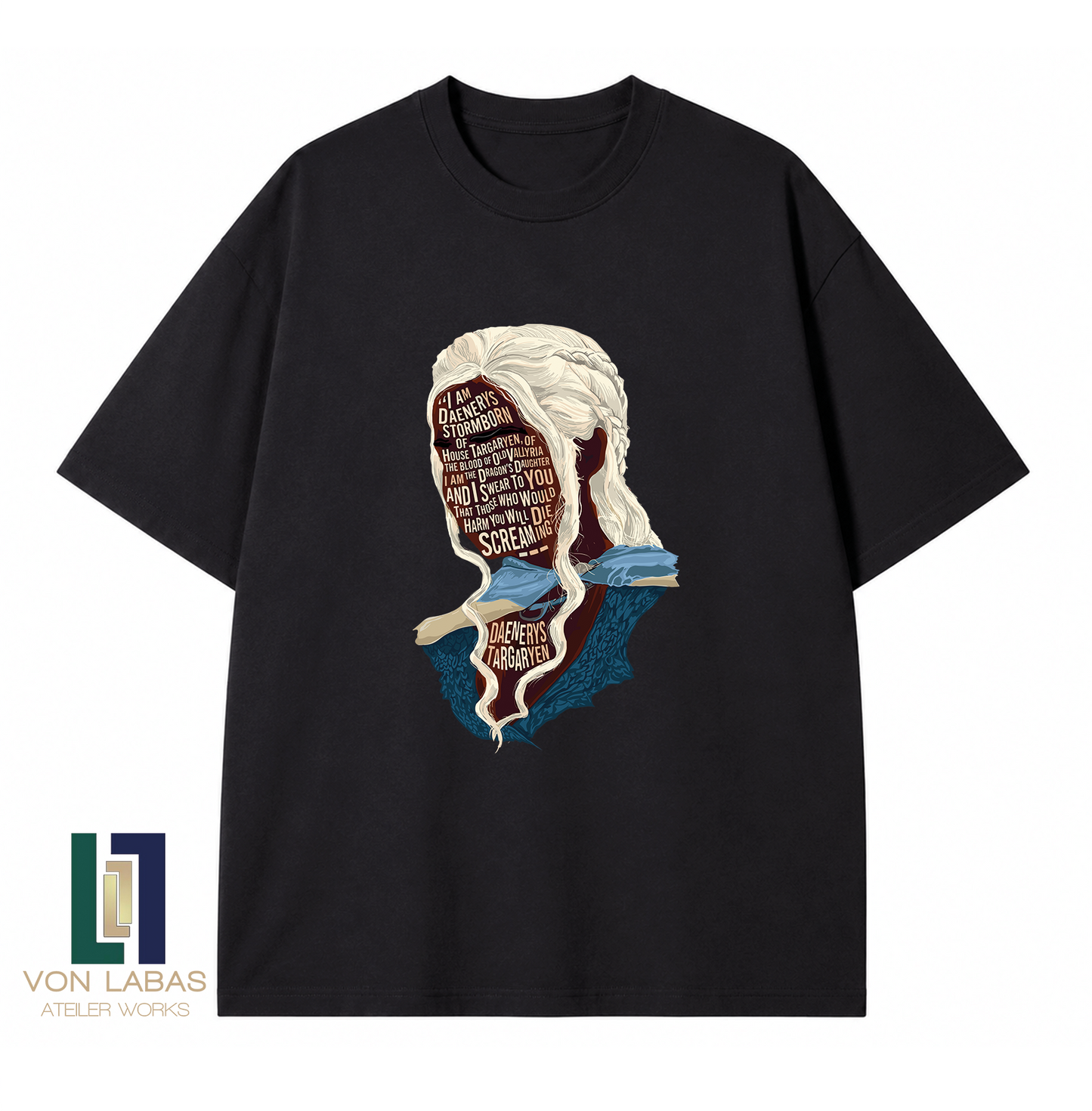 Game Of Thrones Daenerys Targaryen Baskılı Oversize T-Shirt