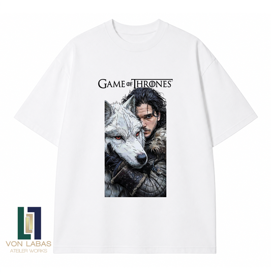 Game Of Thrones Jon Snow Kurt Baskılı Oversize T-Shirt