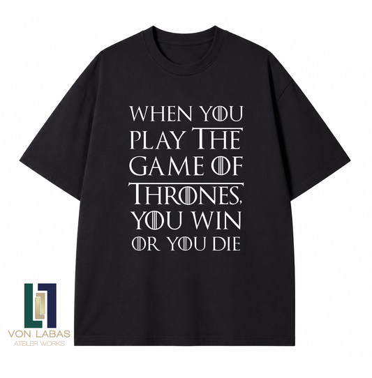 Game Of Thrones Win Or Die Baskılı Oversize T-Shirt