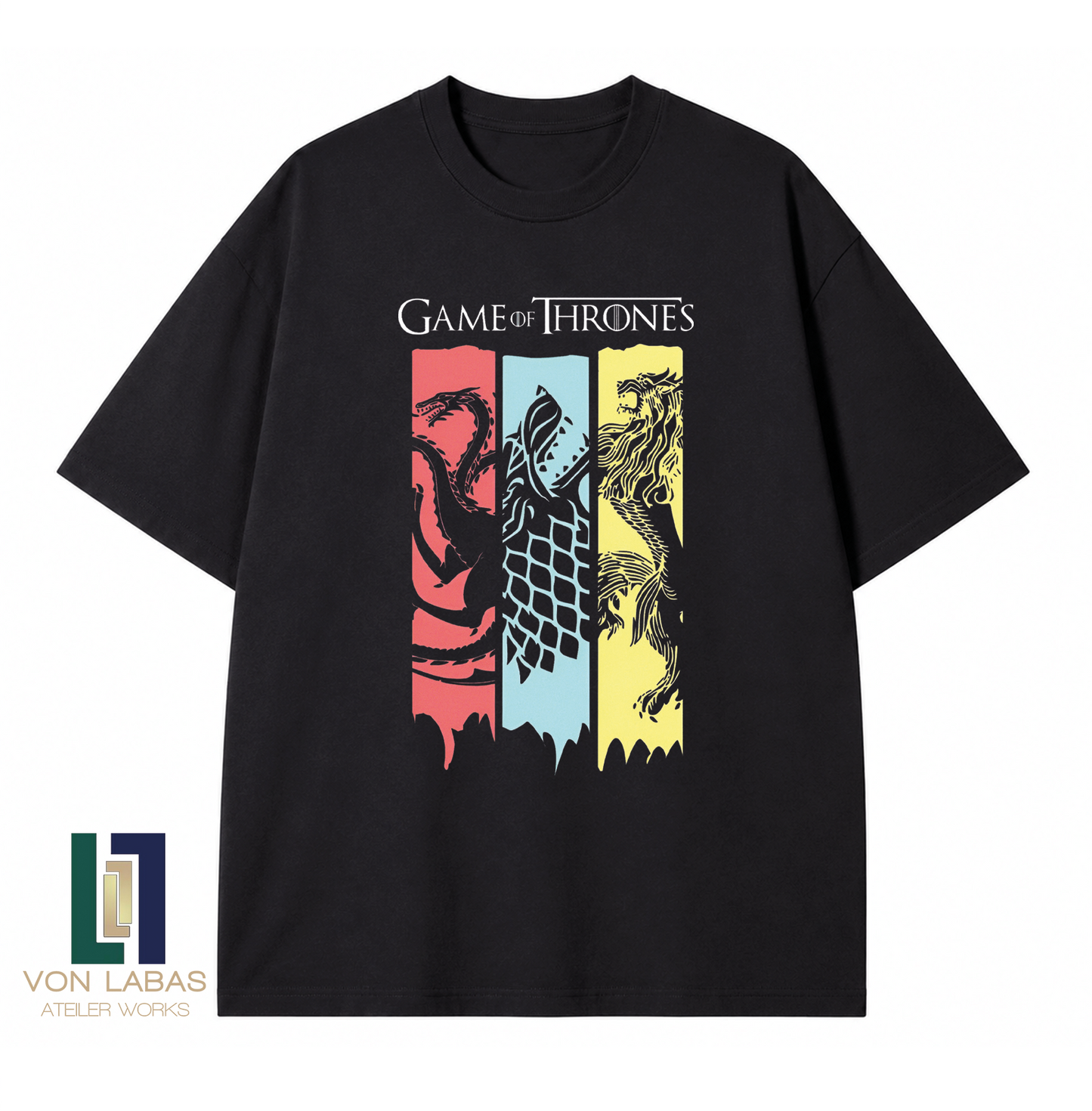 Game Of Thrones Hanedan Amblemleri Baskılı Oversize T-Shirt