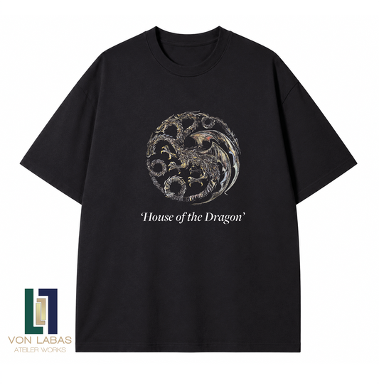 House Of The Dragon Sigil Baskılı Oversize T-Shirt