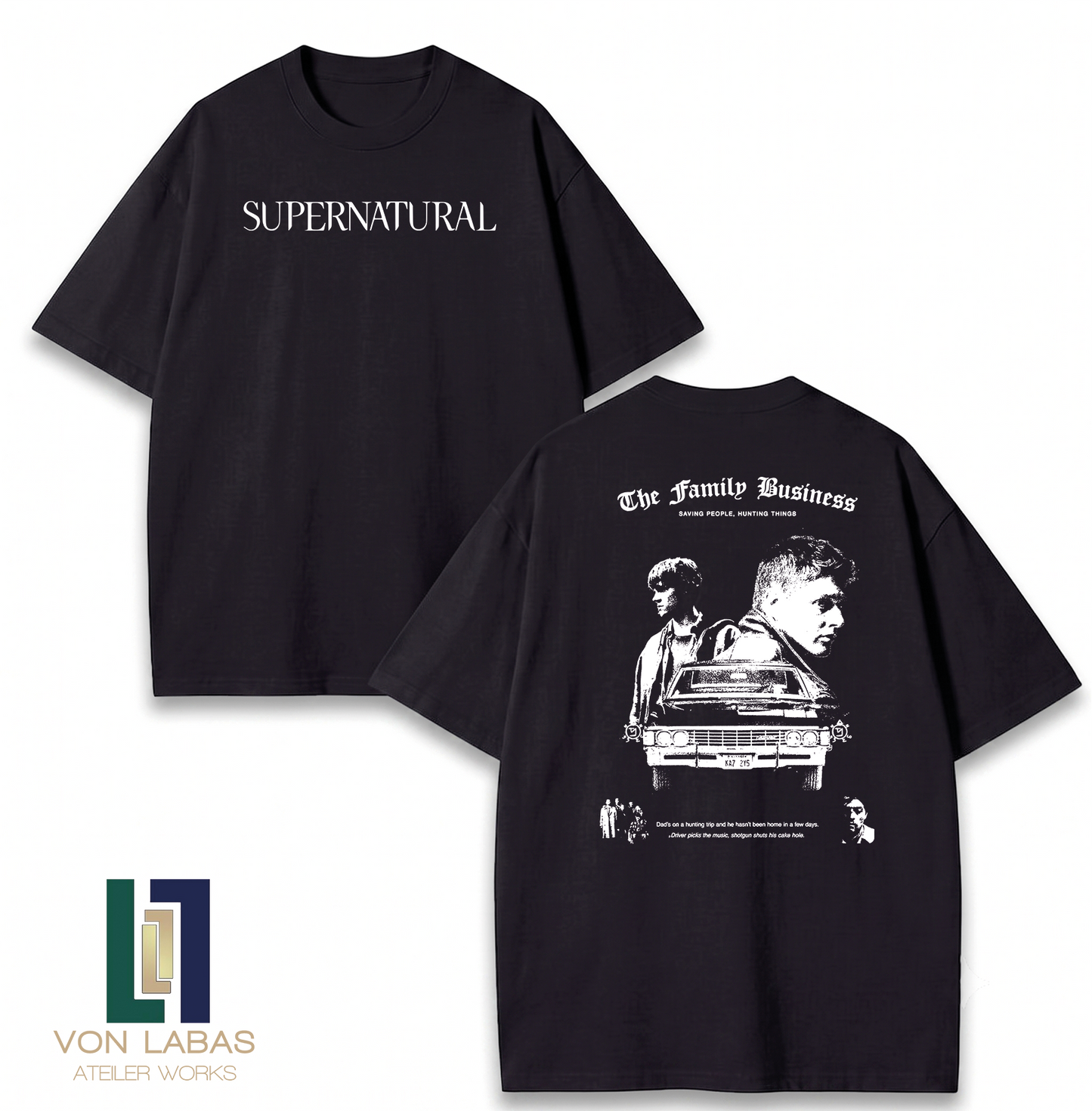 Supernatural Baskılı Oversize T-Shirt