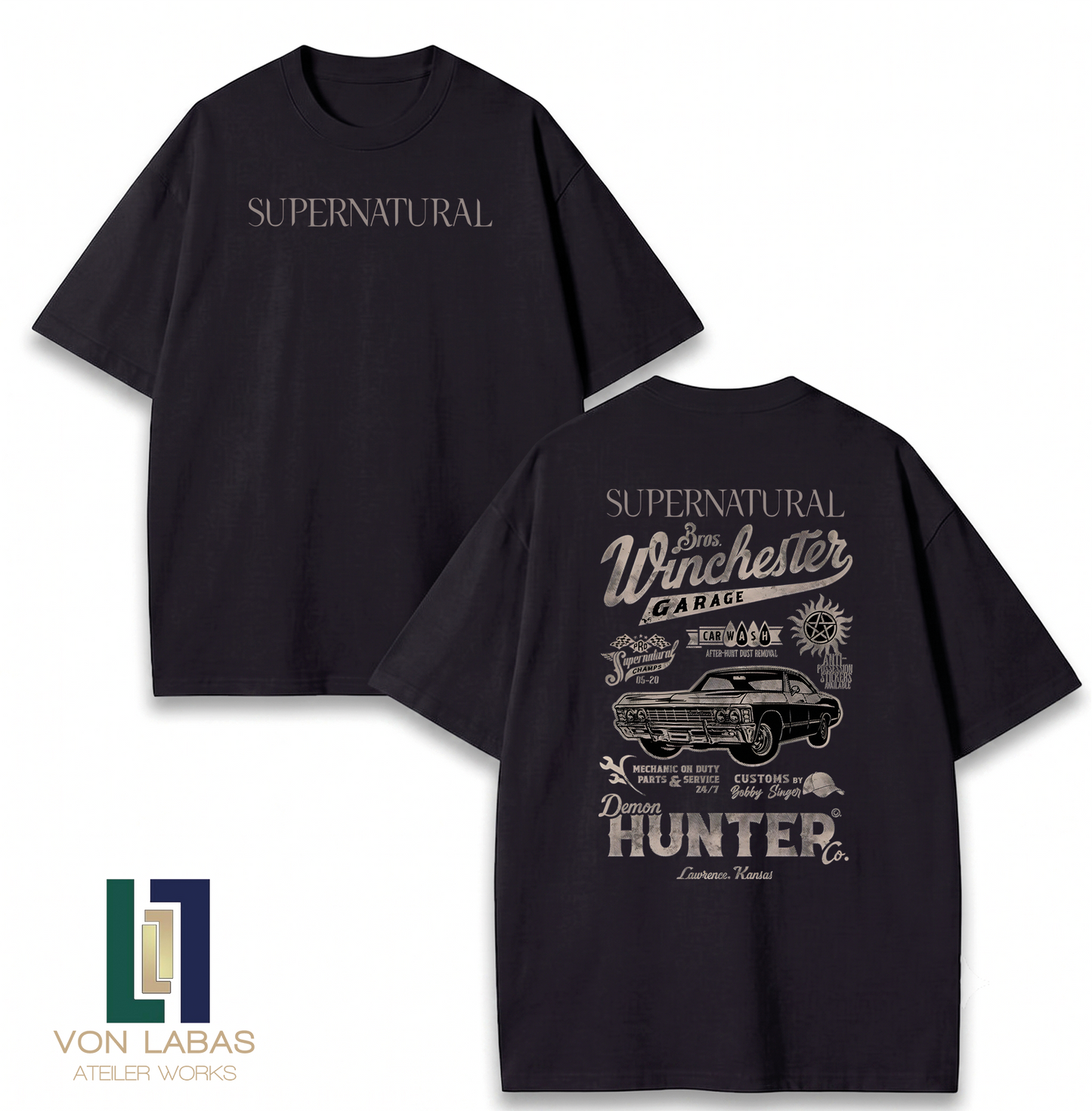 Supernatural Baskılı Oversize T-Shirt