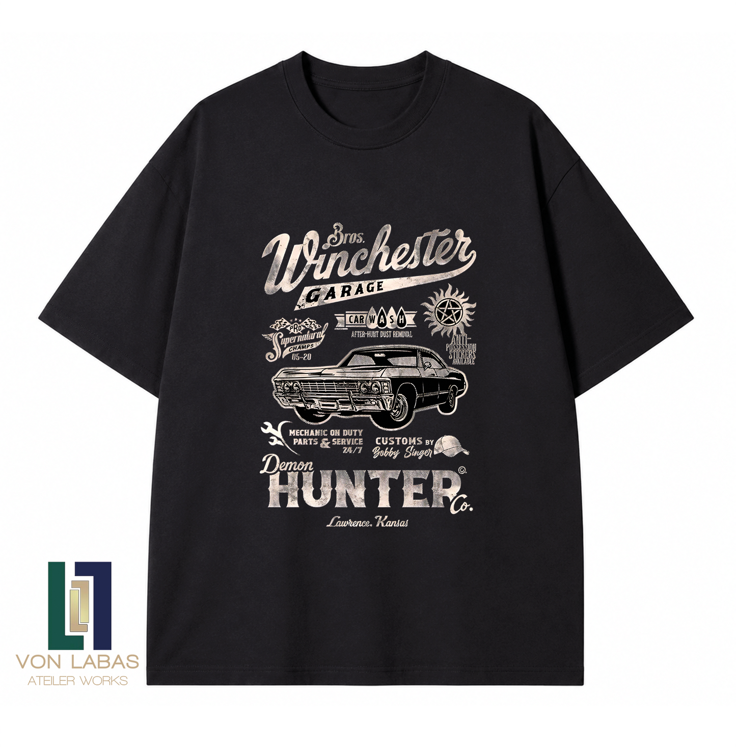 Supernatural Baskılı Oversize T-Shirt
