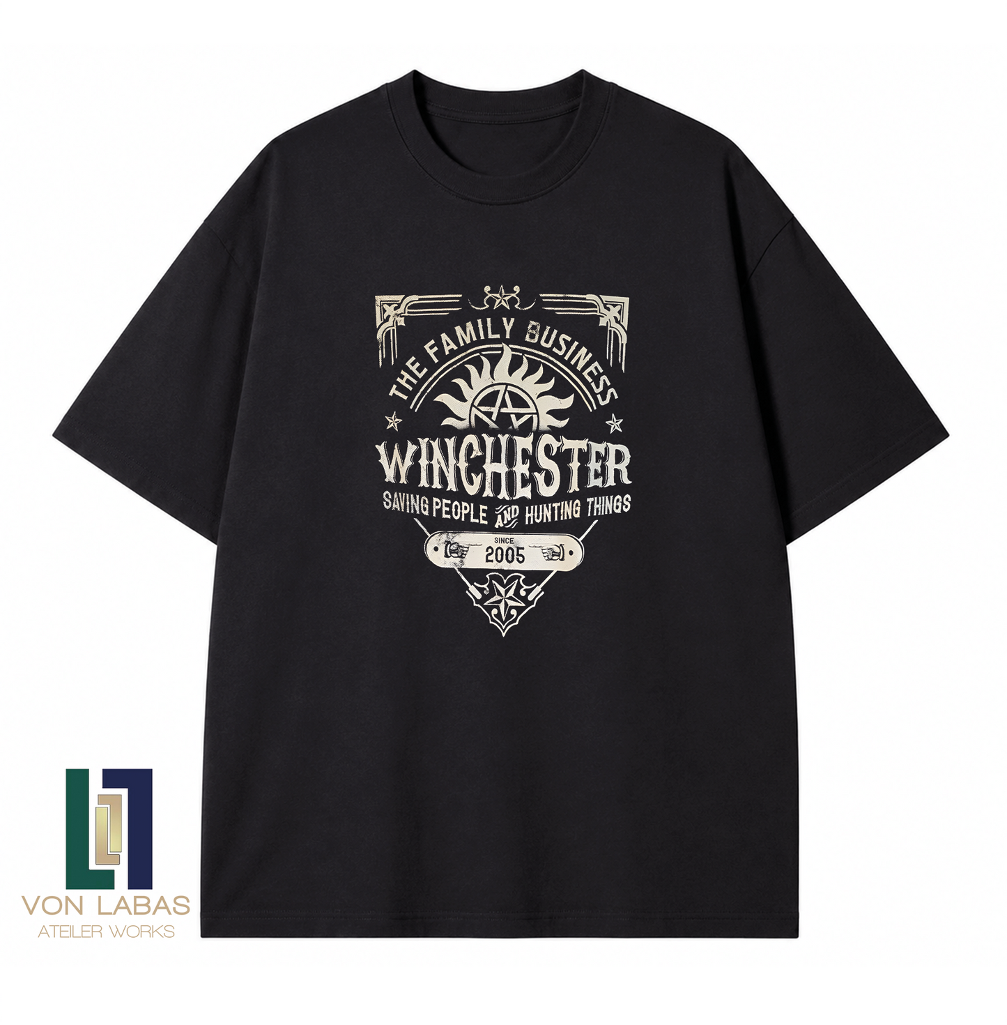 Supernatural Baskılı Oversize T-Shirt
