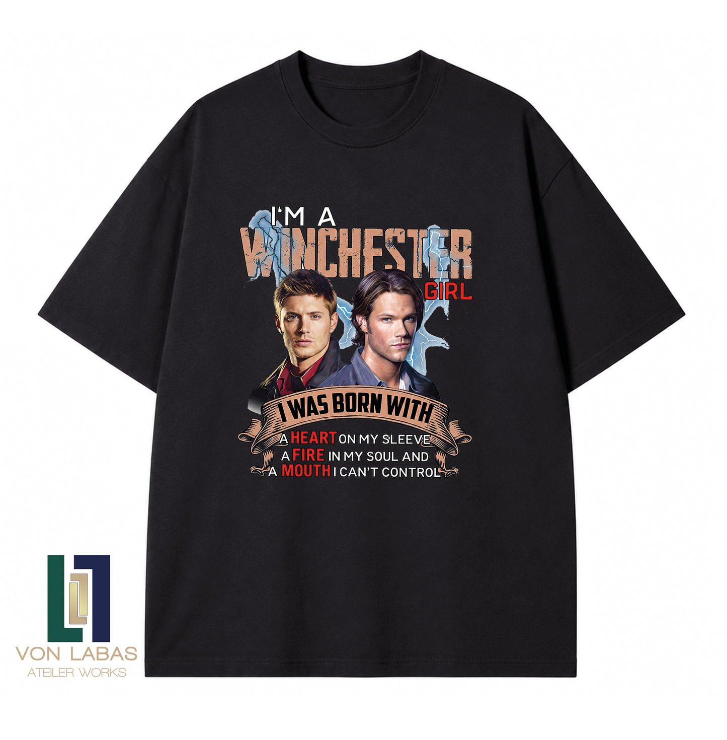 Supernatural Baskılı Oversize T-Shirt