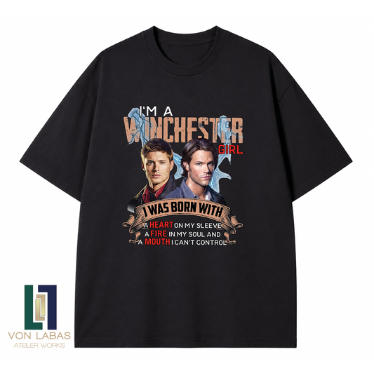 Supernatural Baskılı Oversize T-Shirt
