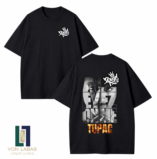 Tupac Baskılı Oversize T-Shirt