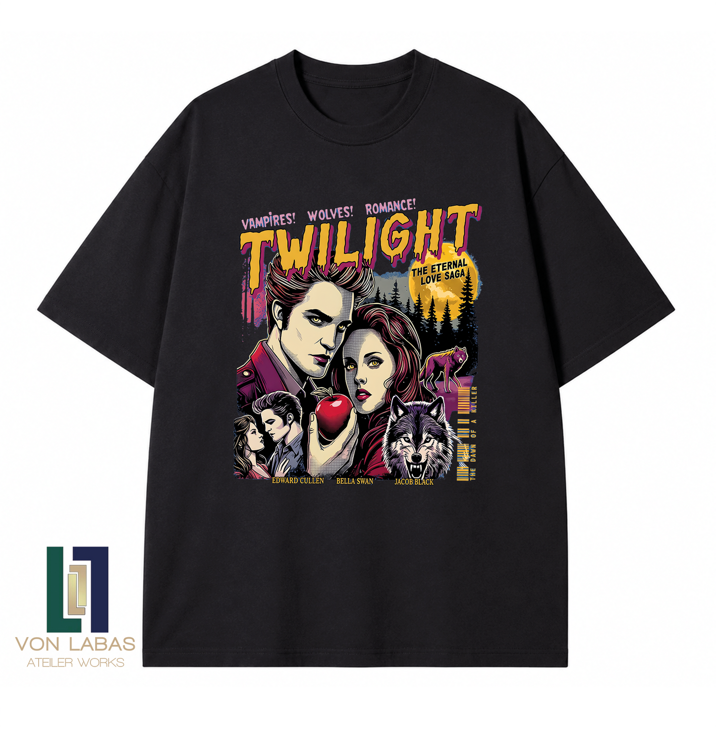 Twilight Baskılı Oversize T-Shirt